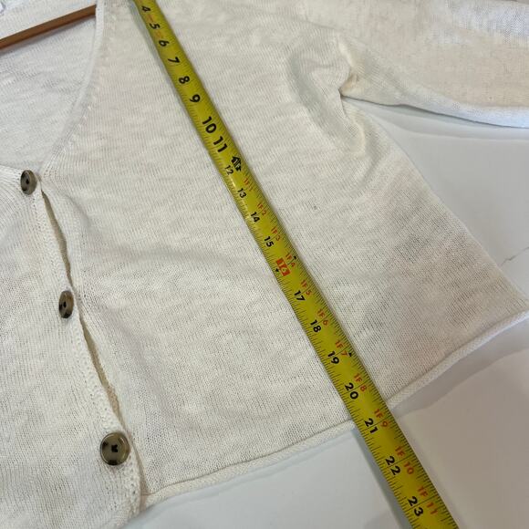 NEW Velvet Graham & Spencer Gabriel Cardigan Sweater White Medium Linen Cotton - Picture 10 of 10